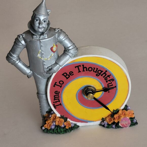 Wizard of Oz Tin Man Time to be Thoughtful Desk Clock Enesco Yellow brick road - Picture 4 of 16